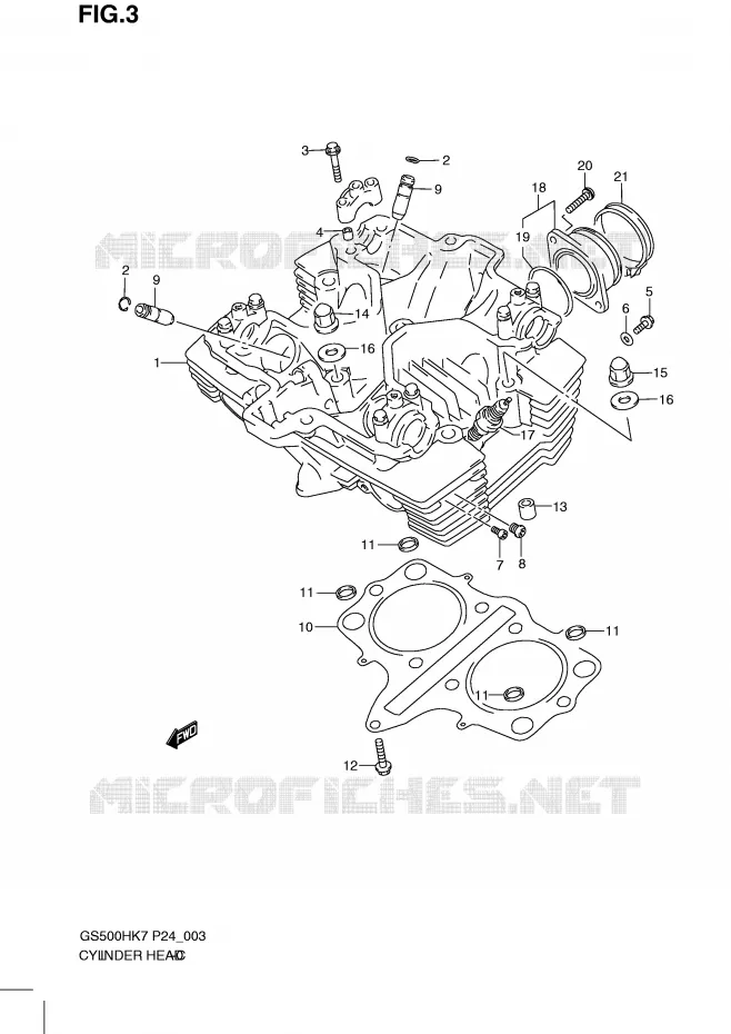 CULASSE Suzuki MOTO 500 GS-E 2009  GS500HK9(P24)