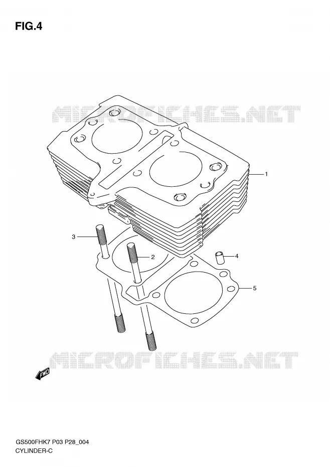 CYLINDRE Suzuki MOTO 500 GS-E 2007  GS500HK7(P3)