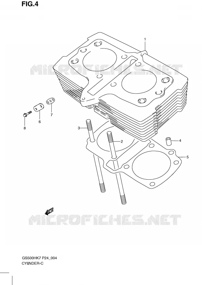 CYLINDRE Suzuki MOTO 500 GS-E 2010  GS500HL0(P24)