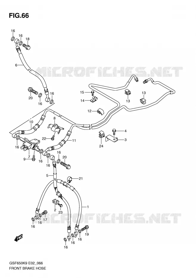 DURITE DE FREIN AVANT (GSF650AK9/SAK9/UAK9/SUAK9/AL0/SAL0/UAL0/SUAL0) Suzuki MOTO 650 BANDIT 2010  GSF650L0(E2)