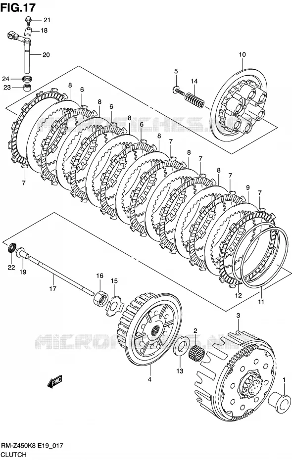 EMBRAYAGE Suzuki MOTO 450 RM-Z 2010  RM-Z450L0(E19)