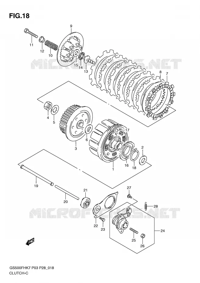 EMBRAYAGE Suzuki MOTO 500 GS-E 2009  GS500HK9(P3)
