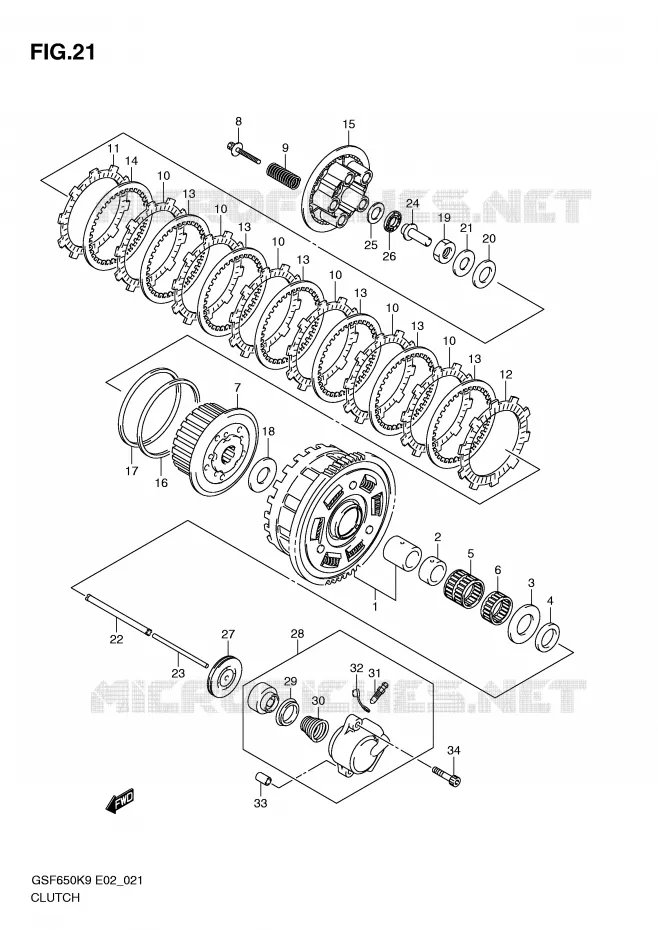 EMBRAYAGE Suzuki MOTO 650 BANDIT 2009  GSF650K9(E2)