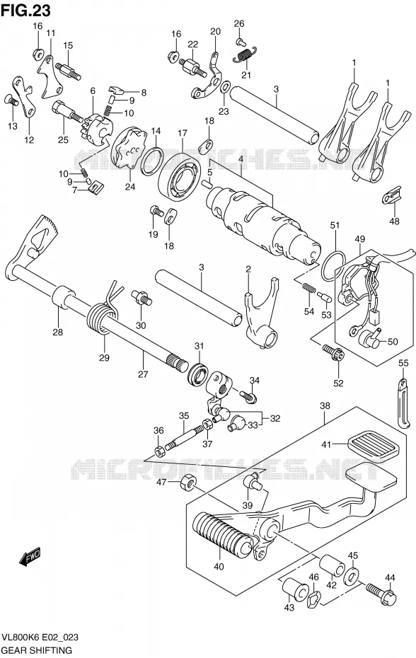 ENSEMBLE DE SELECTION DE VITESSES Suzuki MOTO 800 VOLUSIA 2010  VL800UEL0(E2)