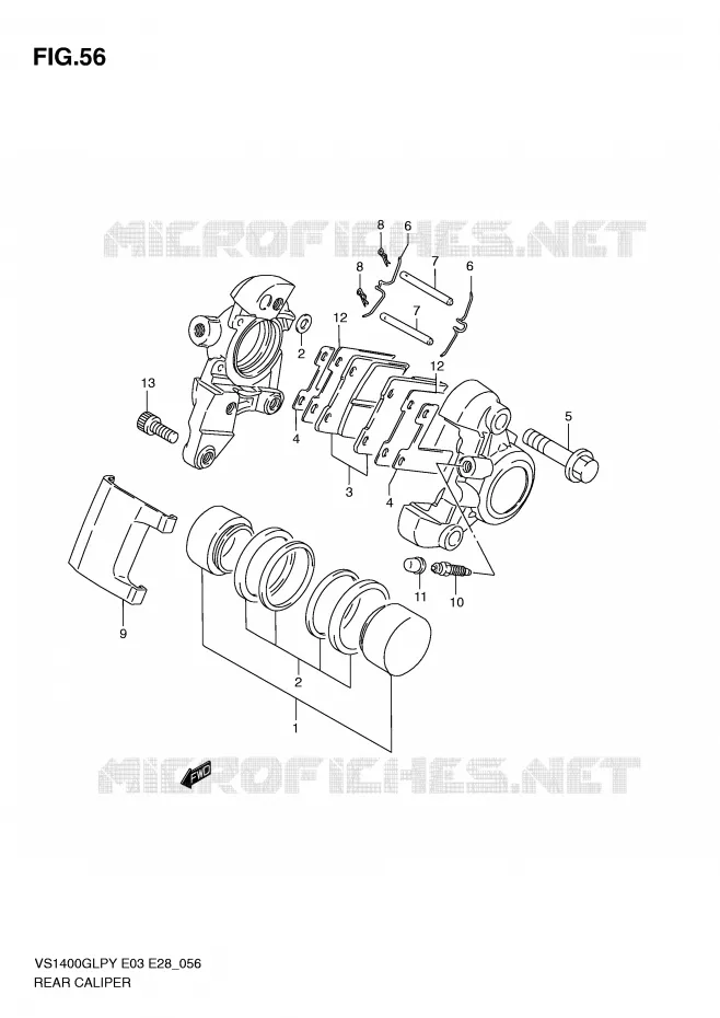 ETRIER DE FREIN ARRIERE Suzuki MOTO 1400 INTRUDER 1997  VS1400GLPV(E3/E28)