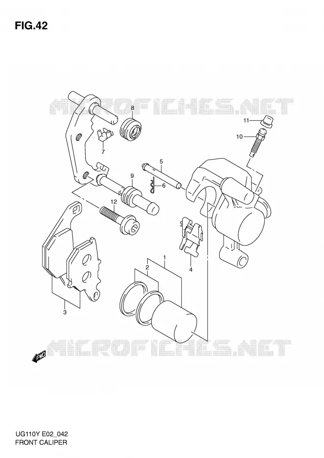 ETRIER DE FREIN AVANT Suzuki SCOOTER 110 UG 2000  UG110Y(E2)