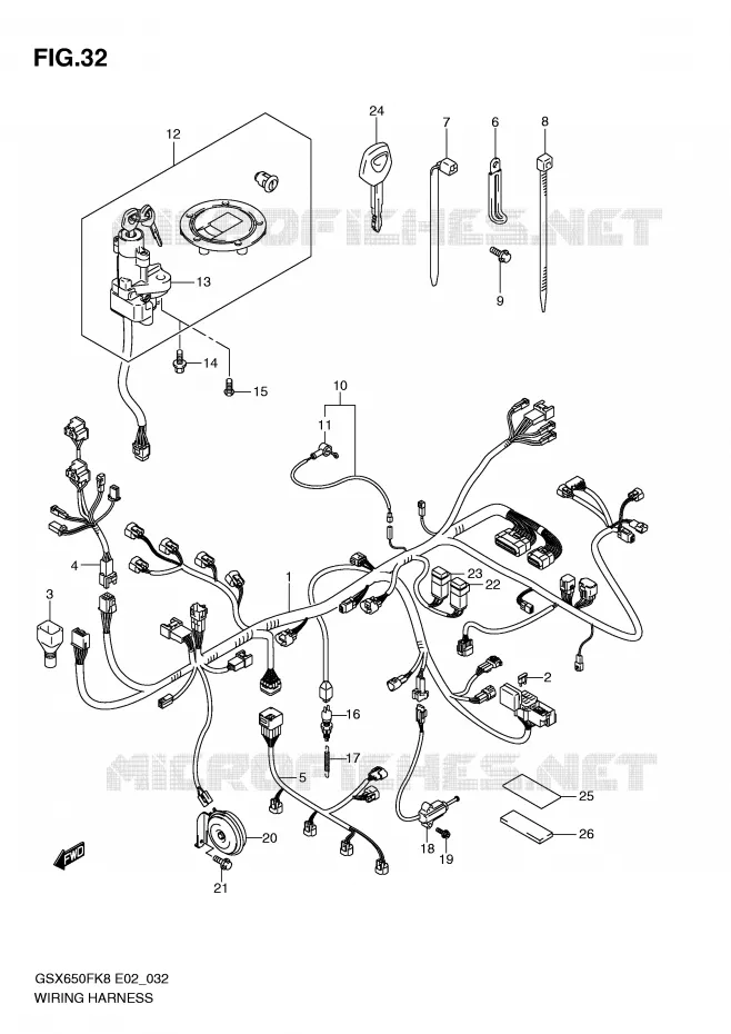 FAISCEAU ELECTRIQUE (GSX650F/FU) Suzuki MOTO 650 GSX-F 2009  GSX650FUAK9(E2)