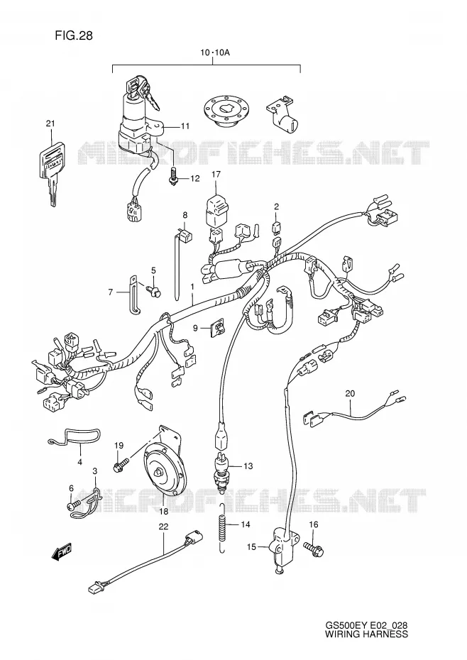 FAISCEAU ELECTRIQUE Suzuki MOTO 500 GS-E 1999  GS500EX(E2)