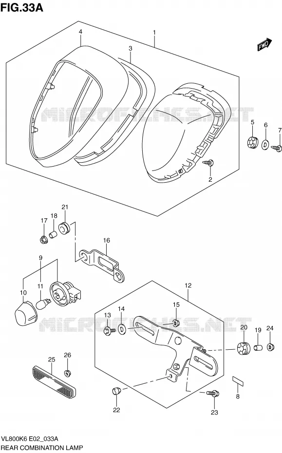 FEU ARRIERE (MODEL K9/L0) Suzuki MOTO 800 VOLUSIA 2006  VL800CK6(E2)