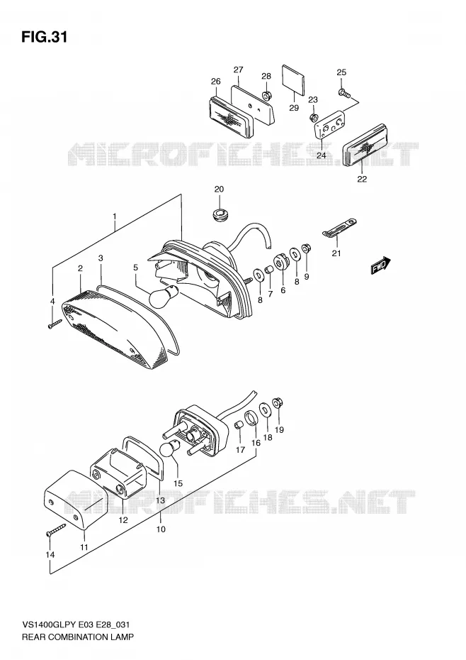 FEU ARRIERE Suzuki MOTO 1400 INTRUDER 2000  VS1400GLPY(E3/E28)