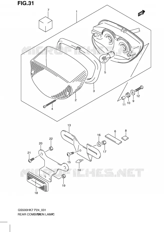 FEU ARRIERE Suzuki MOTO 500 GS-F 2008  GS500FHK8(P24)