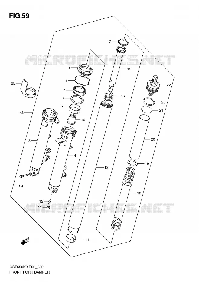 FOURCHE Suzuki MOTO 650 BANDIT 2010  GSF650UL0(E2)