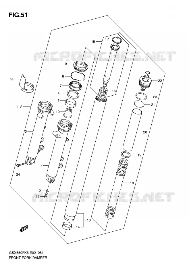 FOURCHE Suzuki MOTO 650 GSX-F 2009  GSX650FUAK9(E2)