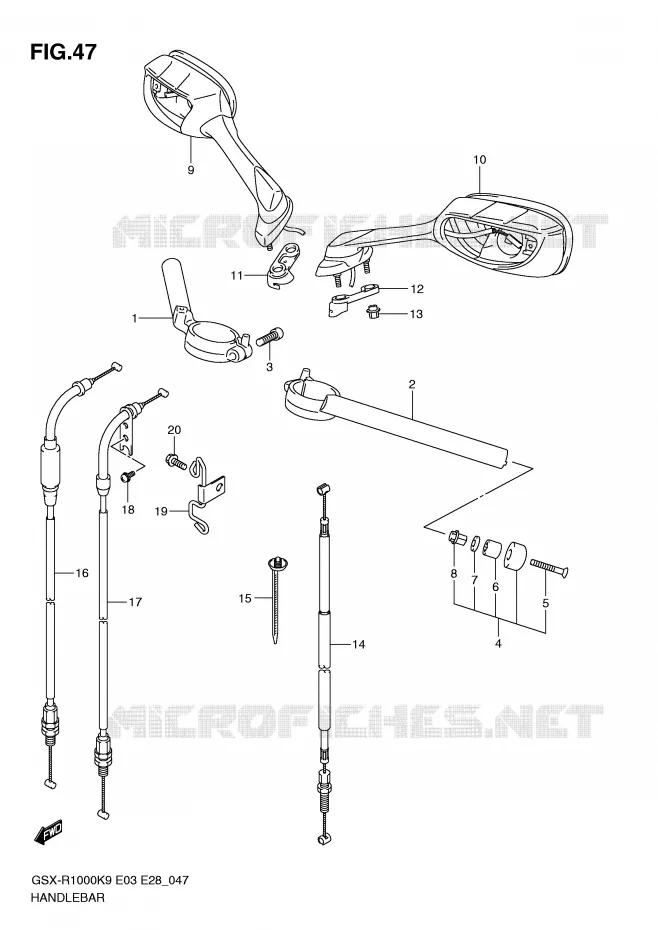 GUIDON Suzuki MOTO 1000 GSX-R 2010  GSX-R1000L0(E3/E28)