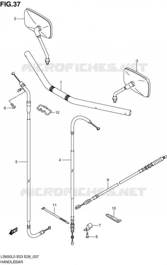 GUIDON Suzuki MOTO 650 BOULEVARD 2010  LS650L0(E3/E28)