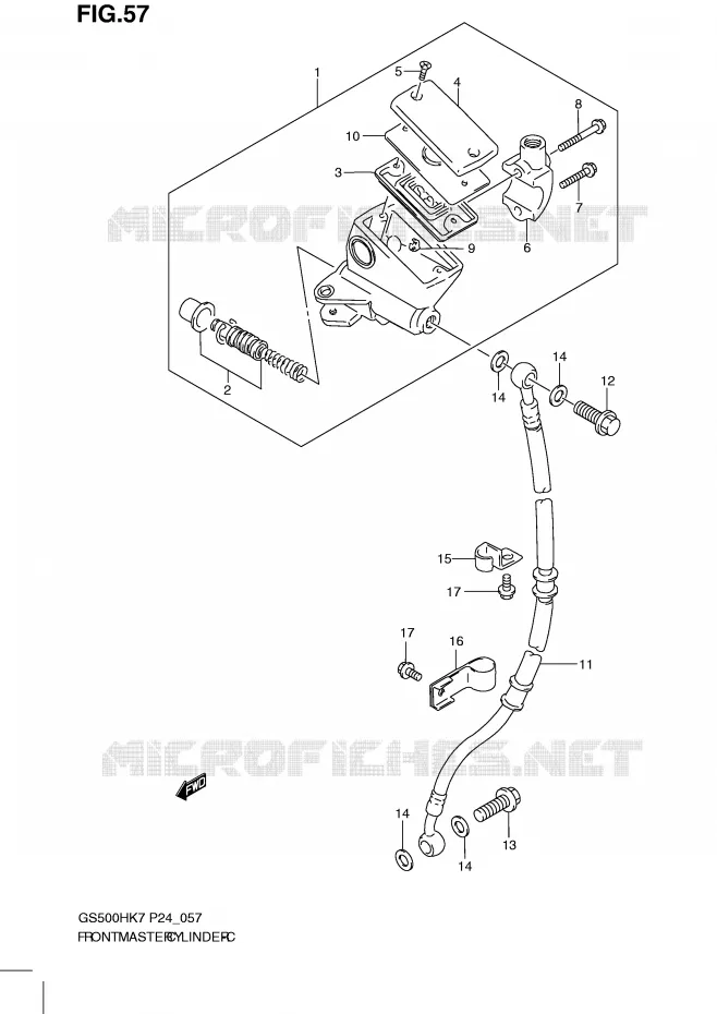 MAITRE CYLINDRE AVANT (GS500H) Suzuki MOTO 500 GS-F 2008  GS500FHK8(P24)