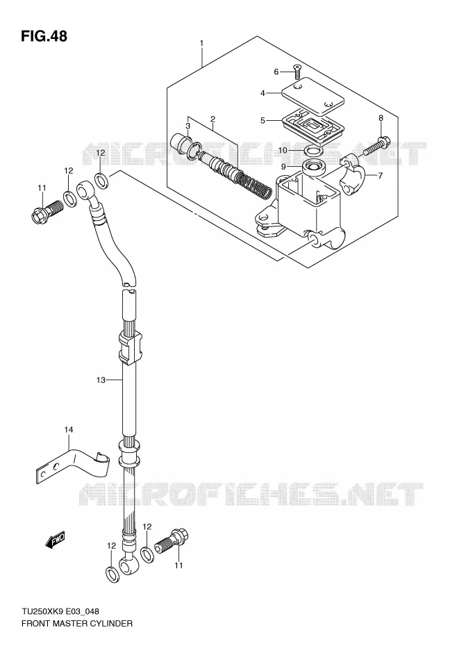 MAITRE CYLINDRE AVANT Suzuki MOTO 250 TU 2009  TU250XK9(E3)