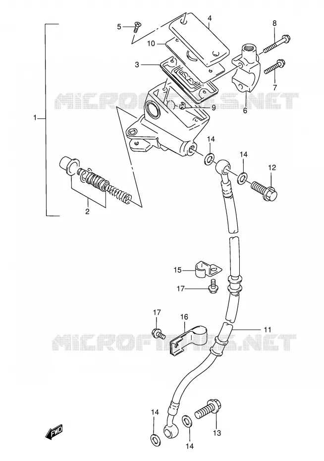 MAITRE CYLINDRE AVANT Suzuki MOTO 500 GS-E 1998  GS500EW(E2)