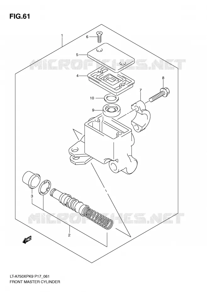 MAITRE CYLINDRE AVANT Suzuki QUAD 750 KINGQUAD 2009  LT-A750XPK9(P17)