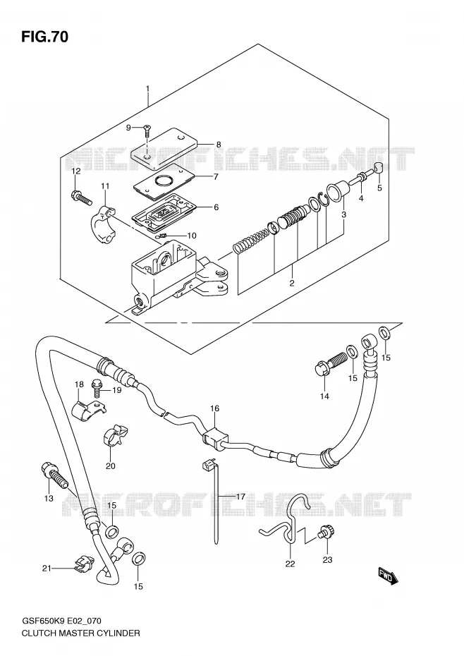 MAITRE CYLINDRE D'EMBRAYAGE (SEE NOTE) Suzuki MOTO 650 BANDIT 2010  GSF650SL0(E2)