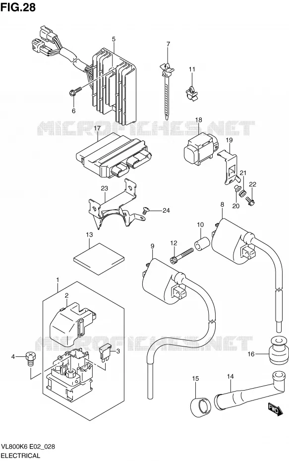PARTIE ELECTRIQUE (MODEL K6/K7/K8) Suzuki MOTO 800 VOLUSIA 2006  VL800CUEK6(E2)