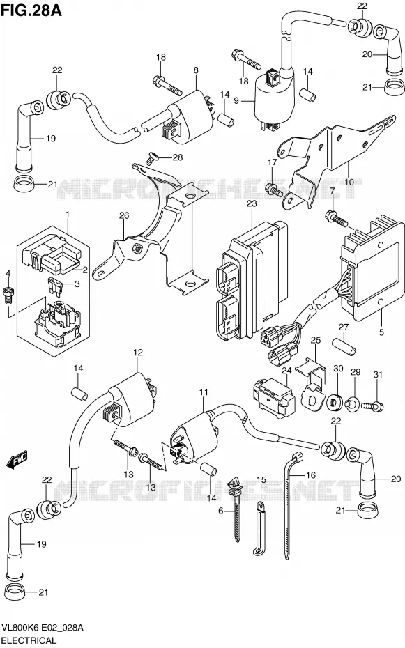 PARTIE ELECTRIQUE (MODEL K9/L0) Suzuki MOTO 800 VOLUSIA 2008  VL800K8(E2)