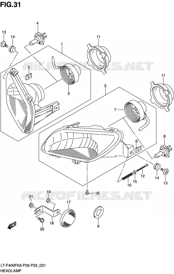 PHARE Suzuki QUAD 400 KINGQUAD 2009  LT-F400FK9(P28/P33)