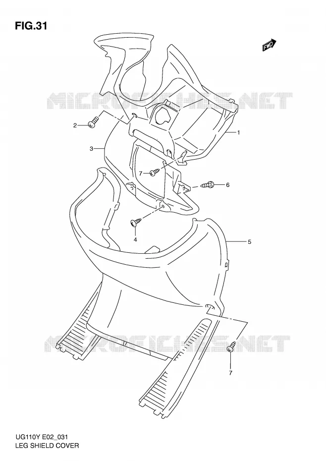PROTEGE JAMBES Suzuki SCOOTER 110 UG 2000  UG110Y(E2)