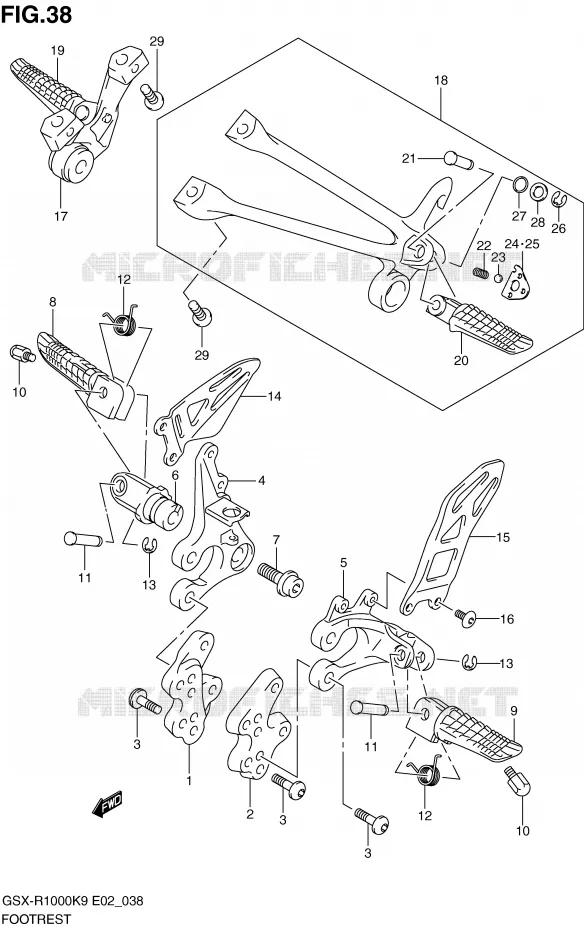 REPOSE PIED Suzuki MOTO 1000 GSX-R 2009  GSX-R1000UFK9(E2)