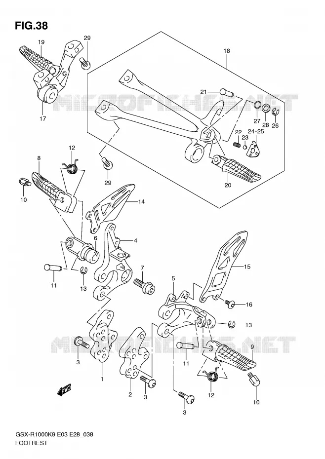 REPOSE PIED Suzuki MOTO 1000 GSX-R 2010  GSX-R1000L0(E3/E28)