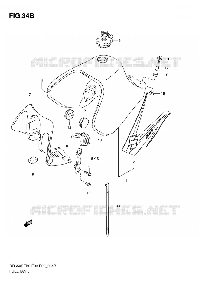 RESERVOIR D'ESSENCE (MODEL L0) Suzuki MOTO 650 DR 2009  DR650SEK9(E3/E28)