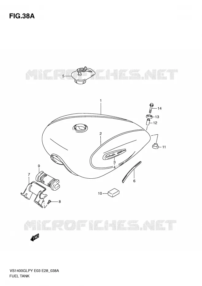 RESERVOIR D'ESSENCE (MODELE V/W) Suzuki MOTO 1400 INTRUDER 2000  VS1400GLPY(E3/E28)