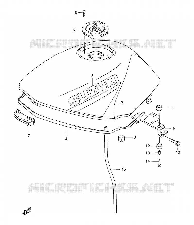 RESERVOIR D'ESSENCE (MODELE W/X) Suzuki MOTO 500 GS-E 1999  GS500EX(E2)