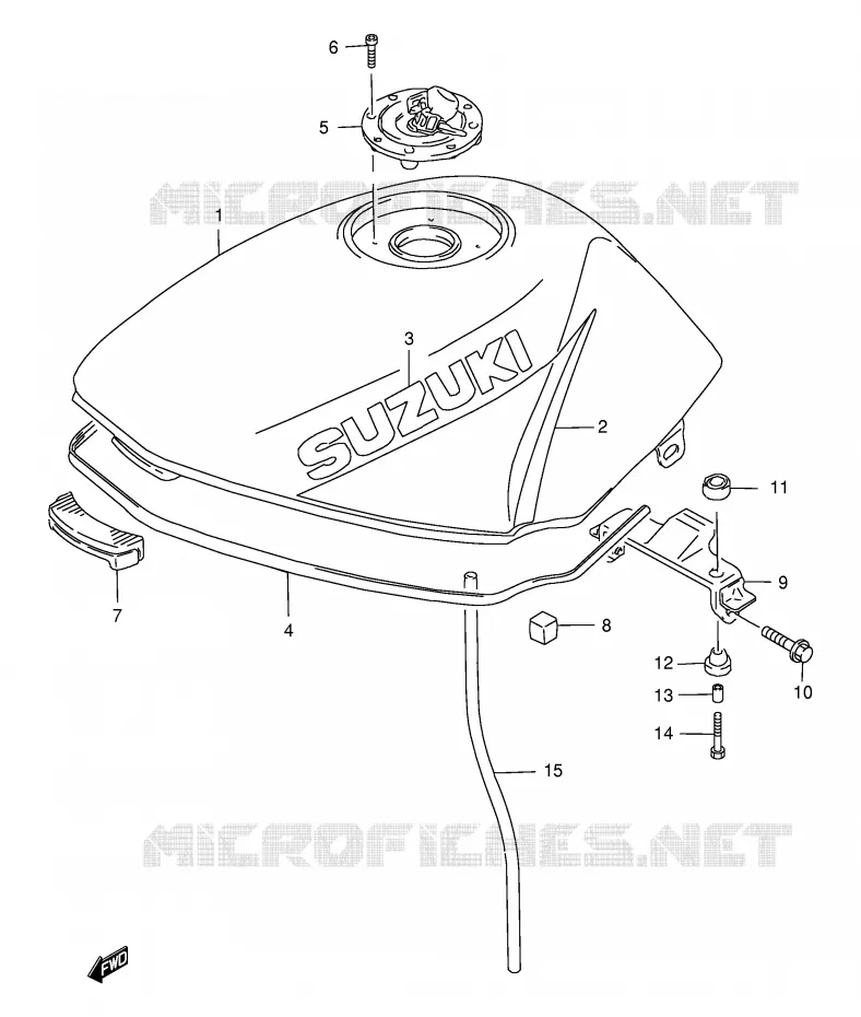 RESERVOIR D'ESSENCE (MODELE Y) Suzuki MOTO 500 GS-E 2000  GS500EY(E2)