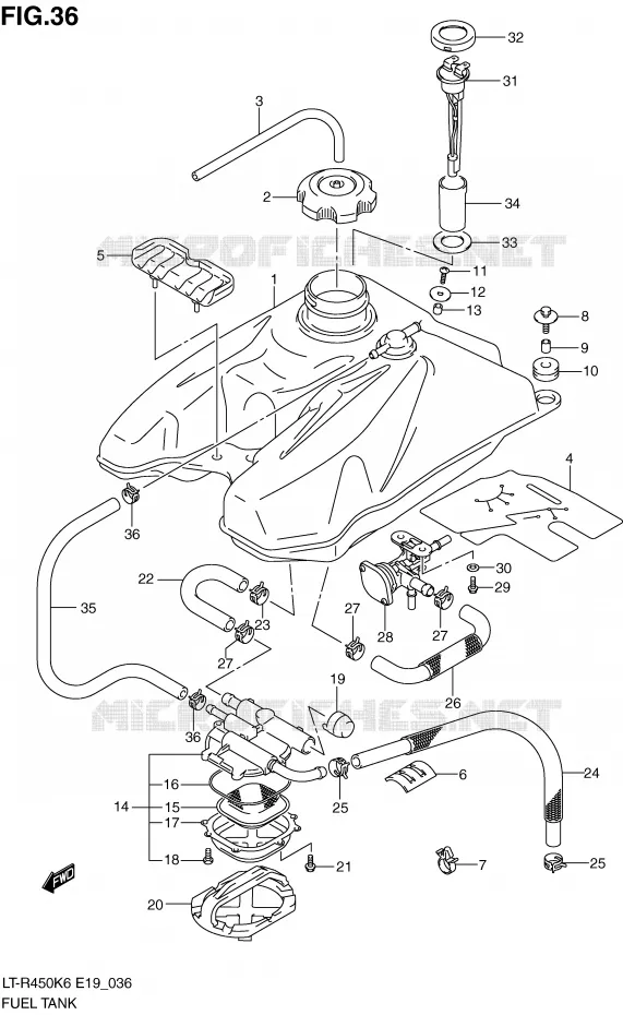RESERVOIR D'ESSENCE Suzuki QUAD 450 QUADRACER 2009  LT-R450K9(E19)
