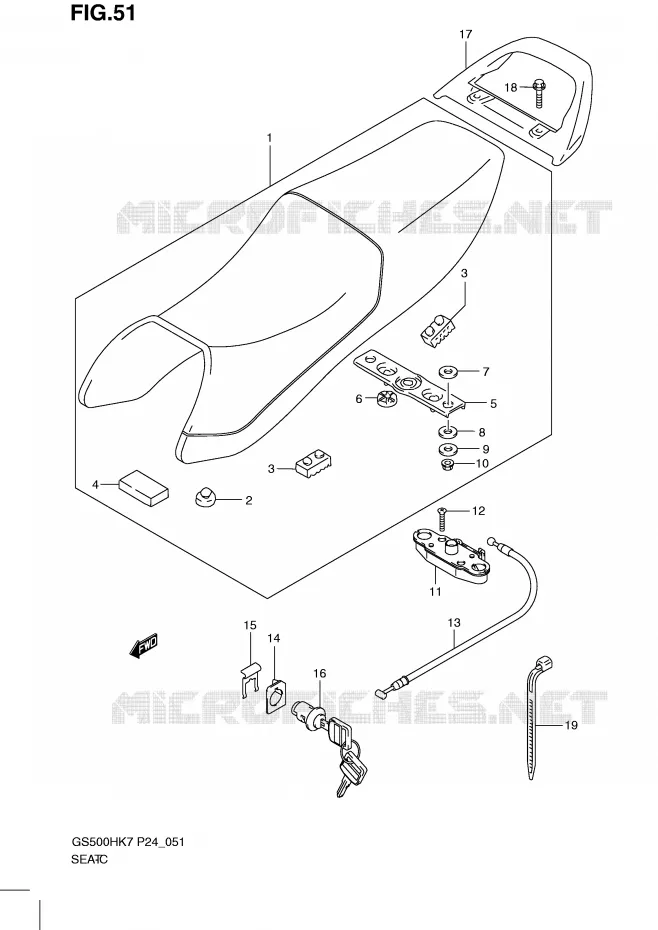 SELLE Suzuki MOTO 500 GS-F 2008  GS500FHK8(P24)
