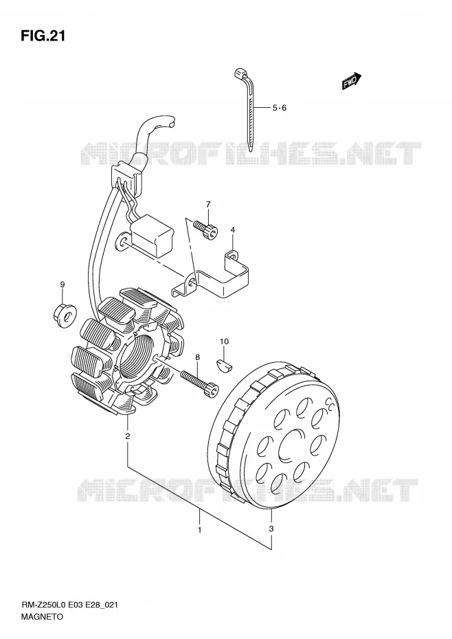 ALLUMAGE ROTOR - STATOR Suzuki MOTO 250 RM-Z 2010  RM-Z250L0(E3/E28)
