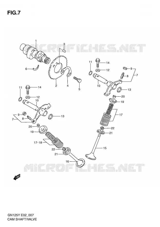 ARBRE A CAMES - SOUPAPES Suzuki MOTO 125 GN 2001  GN125K1(E4)