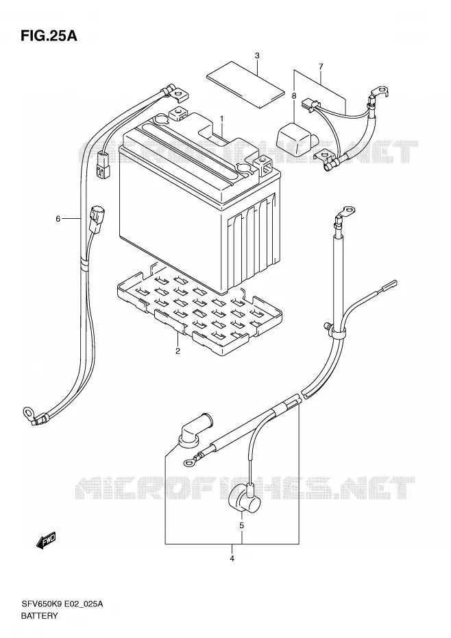 BATTERIE (SFV650AK9/UAK9/AL0/UAL0) Suzuki MOTO 650 GLADIUS 2010  SFV650UAL0(E2)