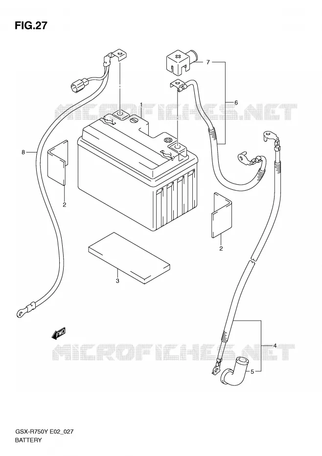 BATTERIE Suzuki MOTO 750 GSX-R 2001  GSX-R750U2K1(E2)