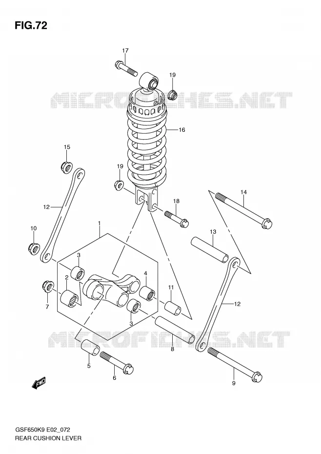 BIELLETTE DE SUSPENSION ARRIERE Suzuki MOTO 650 BANDIT 2009  GSF650SUAK9(E2)