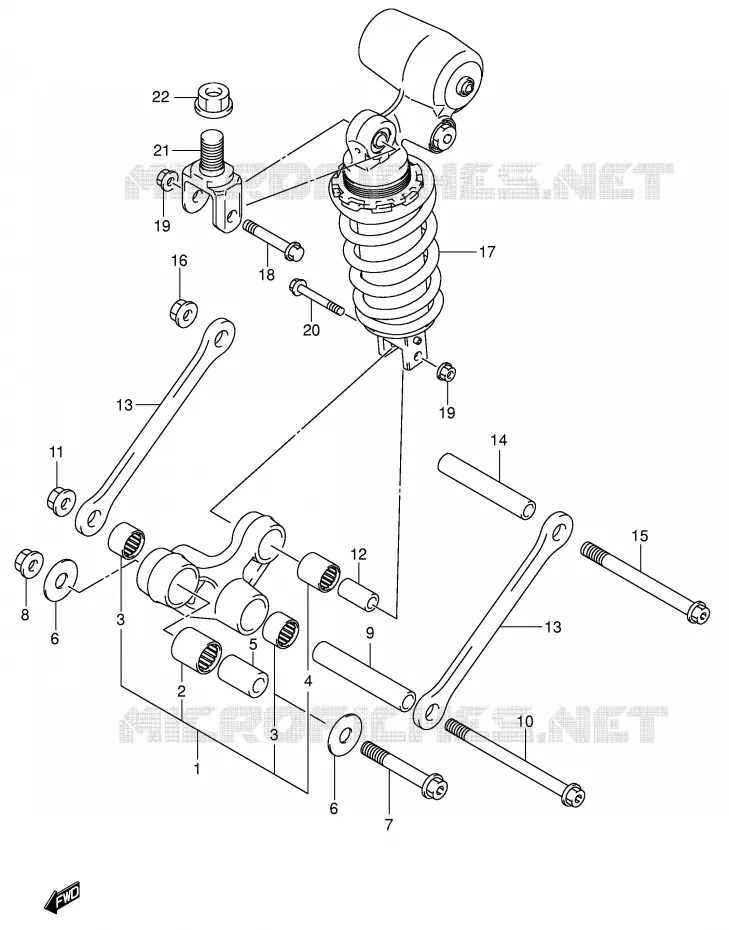 BIELLETTE DE SUSPENSION ARRIERE Suzuki MOTO 750 GSX-R 2001  GSX-R750K1(E2)