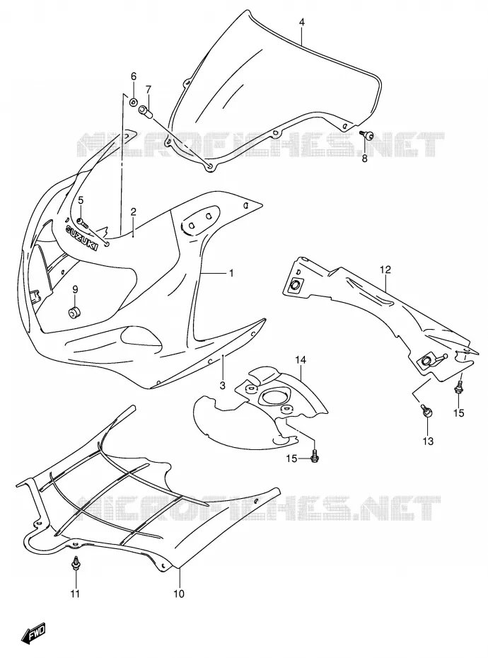 CARENAGES - ETIQUETTES (MODELE K2) Suzuki MOTO 750 GSX-R 2003  GSX-R750U2K3(E2)