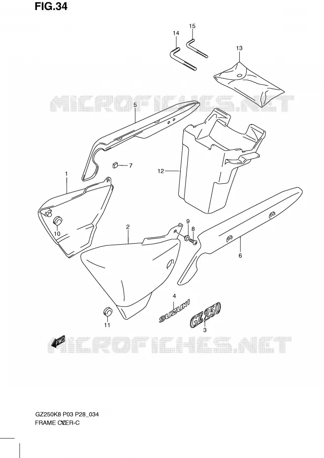 CARENAGES (MODEL K8/K9) Suzuki MOTO 250 MARAUDER 2010  GZ250L0(P3)