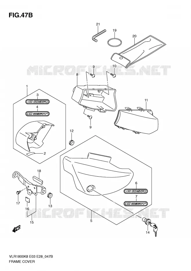 CARENAGES (MODEL L0) Suzuki MOTO 1800 INTRUDER 2010  VLR1800TL0(E3/E28)