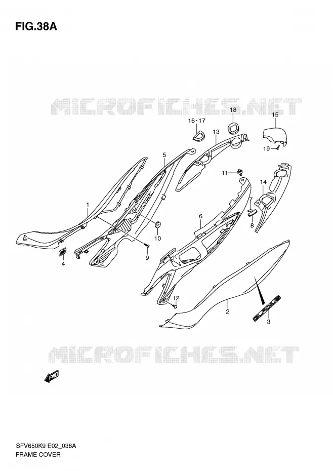CARENAGES (MODEL L0) Suzuki MOTO 650 GLADIUS 2010  SFV650UAL0(E2)