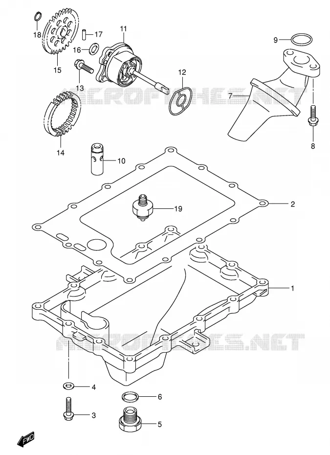 CARTER INFERIEUR - POMPE A HUILE Suzuki MOTO 750 GSX-R 2000  GSX-R750U1Y(E2)