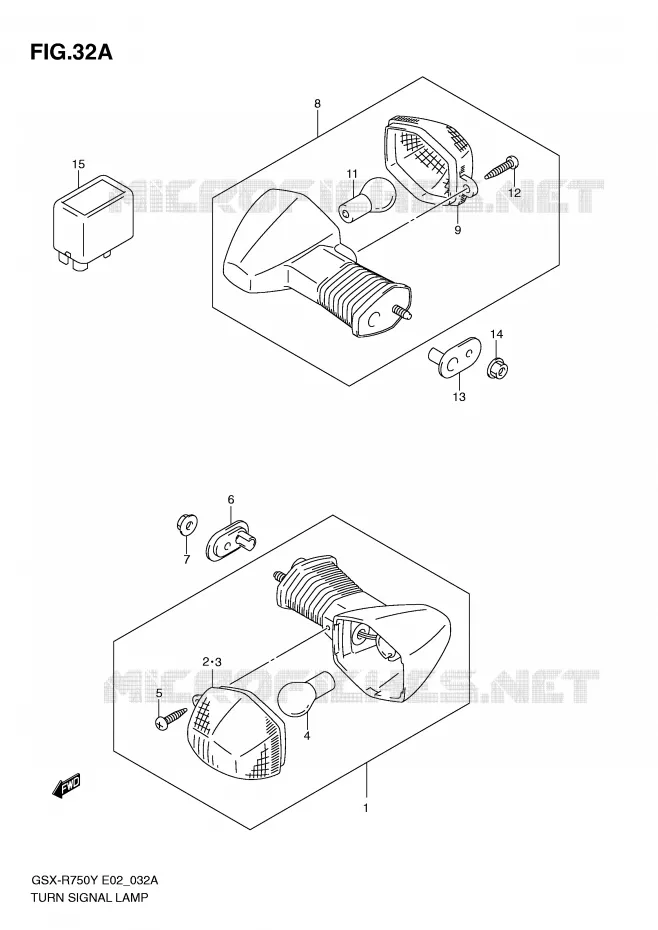 CLIGNOTANTS (MODELE K2/K3) Suzuki MOTO 750 GSX-R 2001  GSX-R750K1(E2)