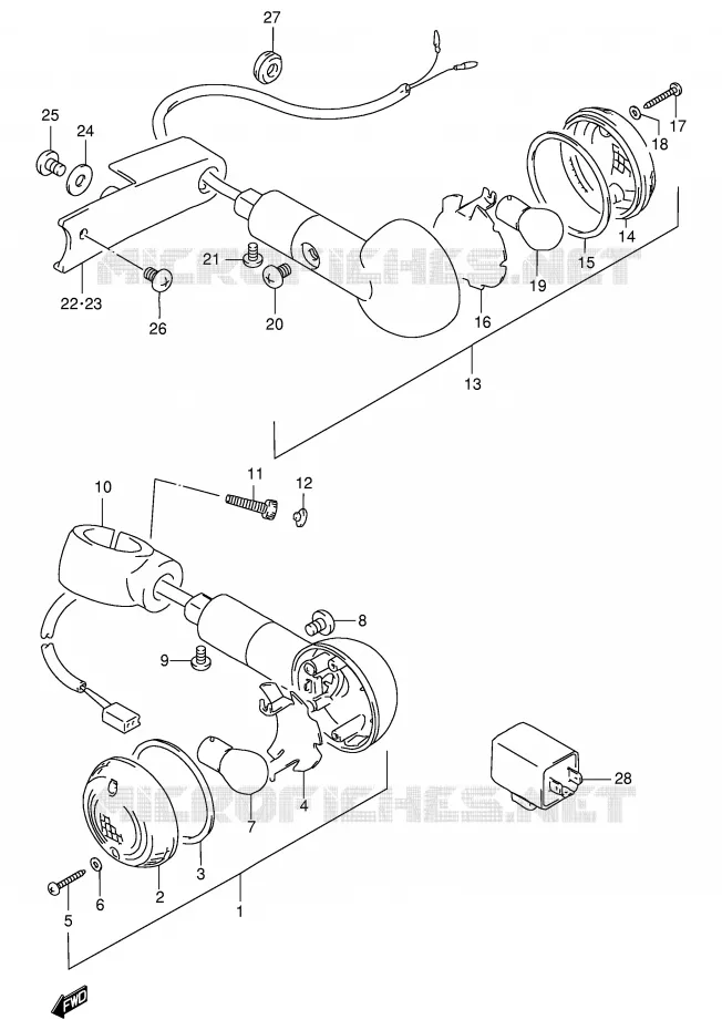CLIGNOTANTS Suzuki MOTO 1400 INTRUDER 1997  VS1400GLPV(E2)