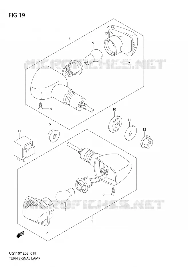 CLIGNOTANTS Suzuki SCOOTER 110 UG 2000  UG110Y(E2)